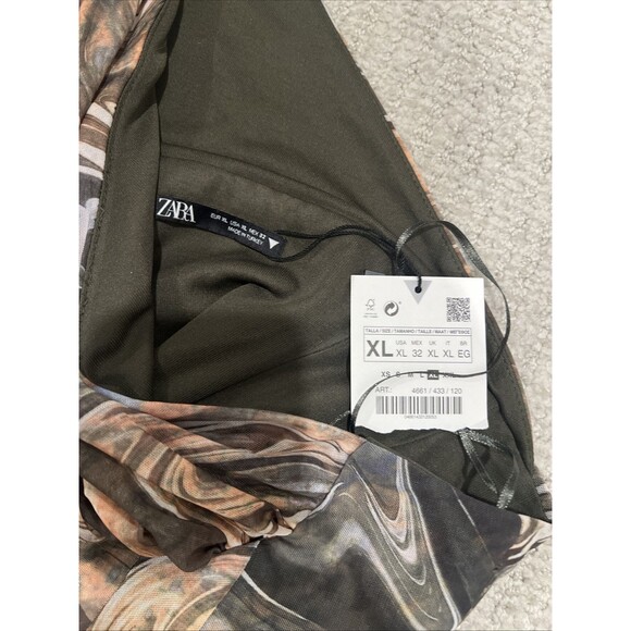 NWT ZARA ASYMMETRICAL TULLE CORSETRY CROP TOP sz M 4661 433 120 One Sleeve - Picture 4 of 5